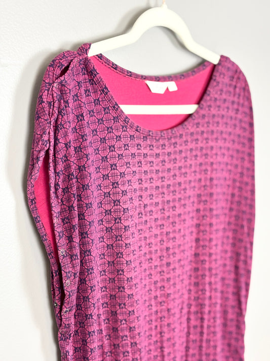 L - Thyme Fuschia Snap-Shoulder Nursing Tee