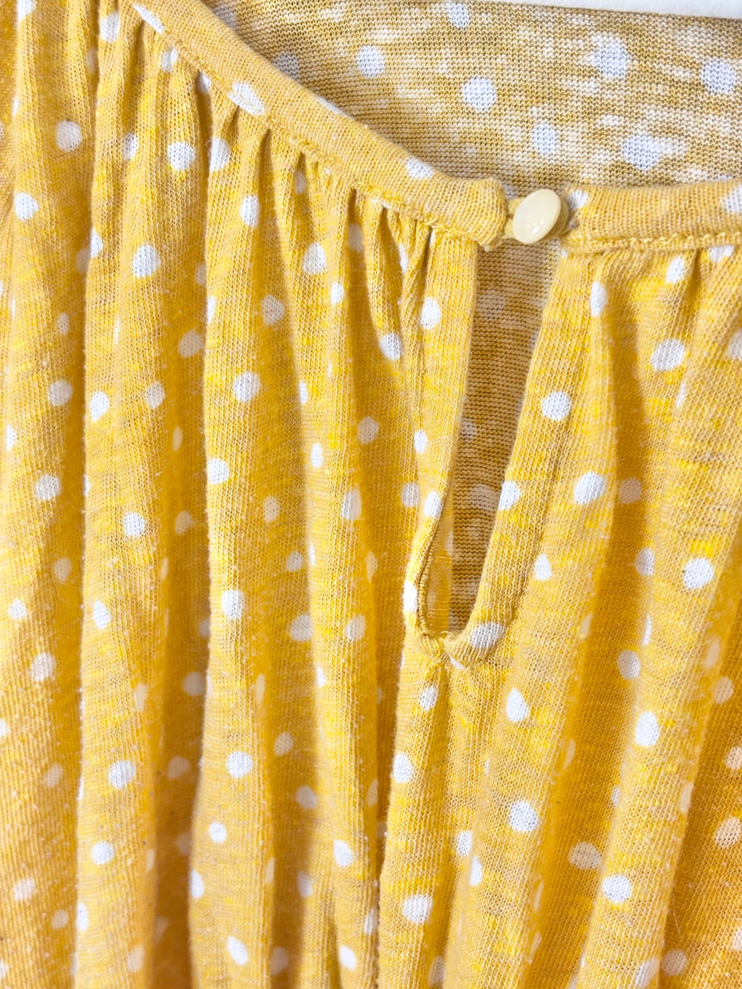 L - Old Navy Yellow Polka Dot Shirt