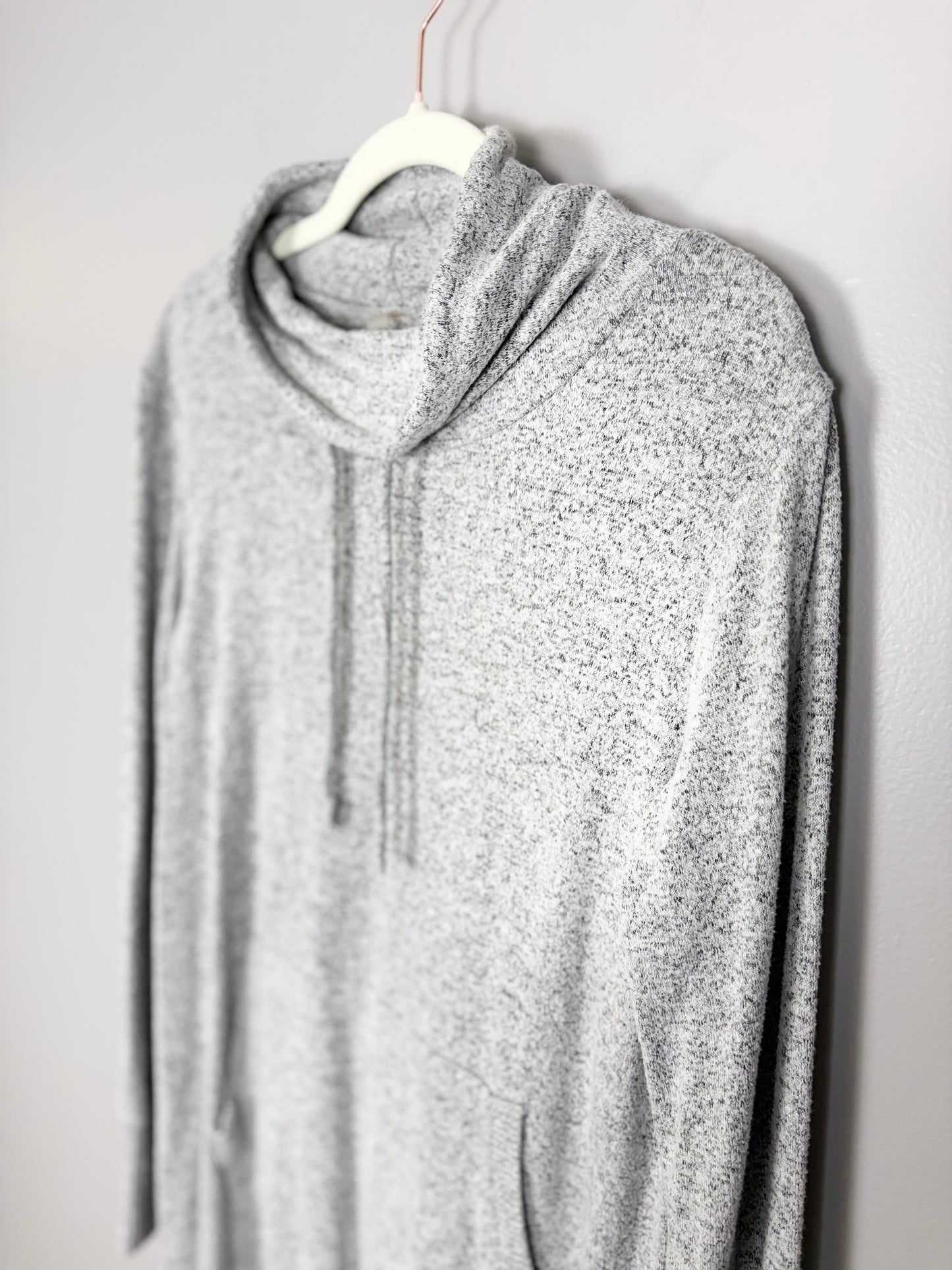 L - Hyba Soft Grey Long Tunic Sweater Dress