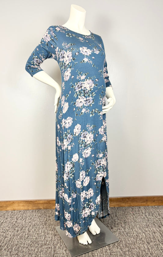 XL – Bellamy Dark Teal Floral Maxi Dress