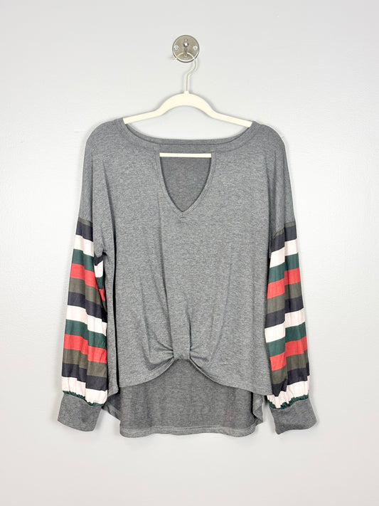 XL - Unknown Brand Arm Stripe Maternity Shirt