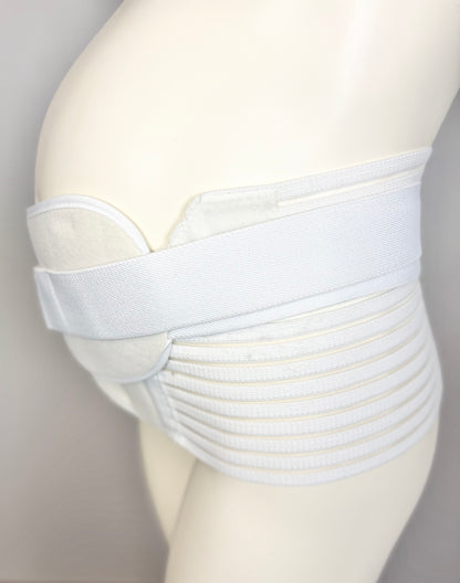 M - White Belly Support Band w/Extension Strap