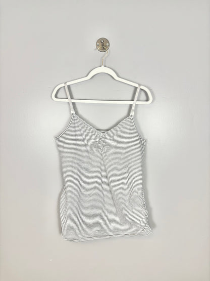 XL - Motherhood  Light Grey Stripe Nursing Tank