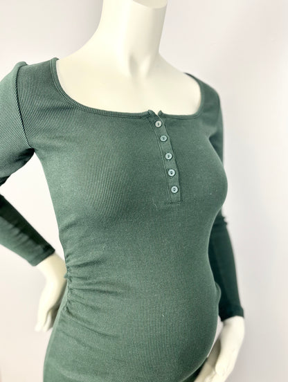 S - Old Navy Ribbed Pine Green Bodycon Dress