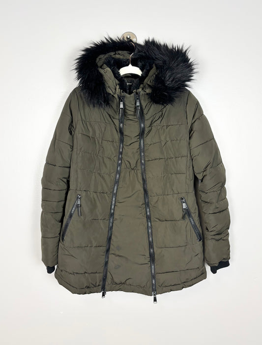XS - Thyme Olive Green Puffer Jacket w/Maternity Insert Panel