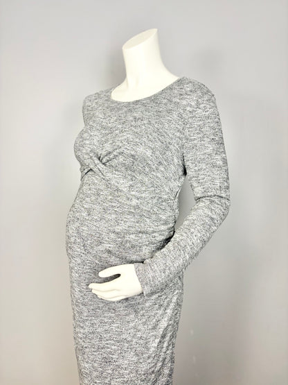 L - Paisley Sky Variegated Grey Sweater Dress