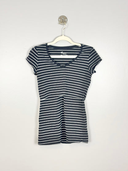 XXS - Thyme Grey & Black Stripe Nursing Top