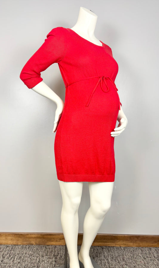 M - H & M Mama Red Knit Sweater Dress
