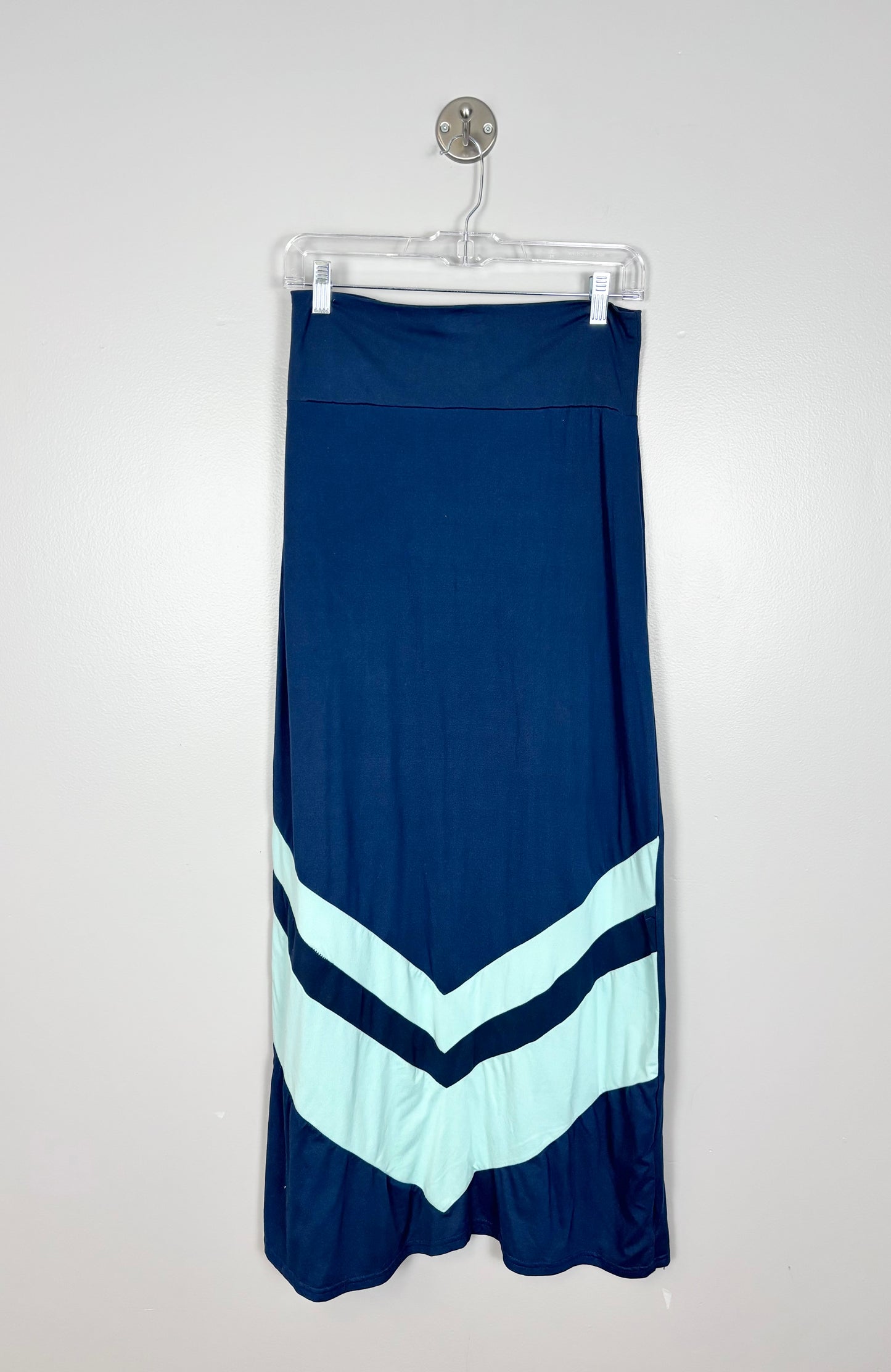 M - Ardene Navy & Teal Maxi Skirt