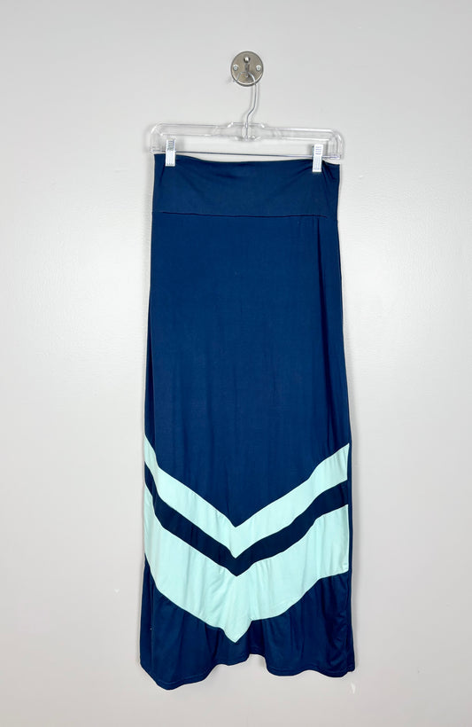 M - Ardene Navy & Teal Maxi Skirt