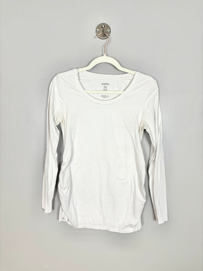 M - Paisley Sky Long Sleeve White Fitted Shirt