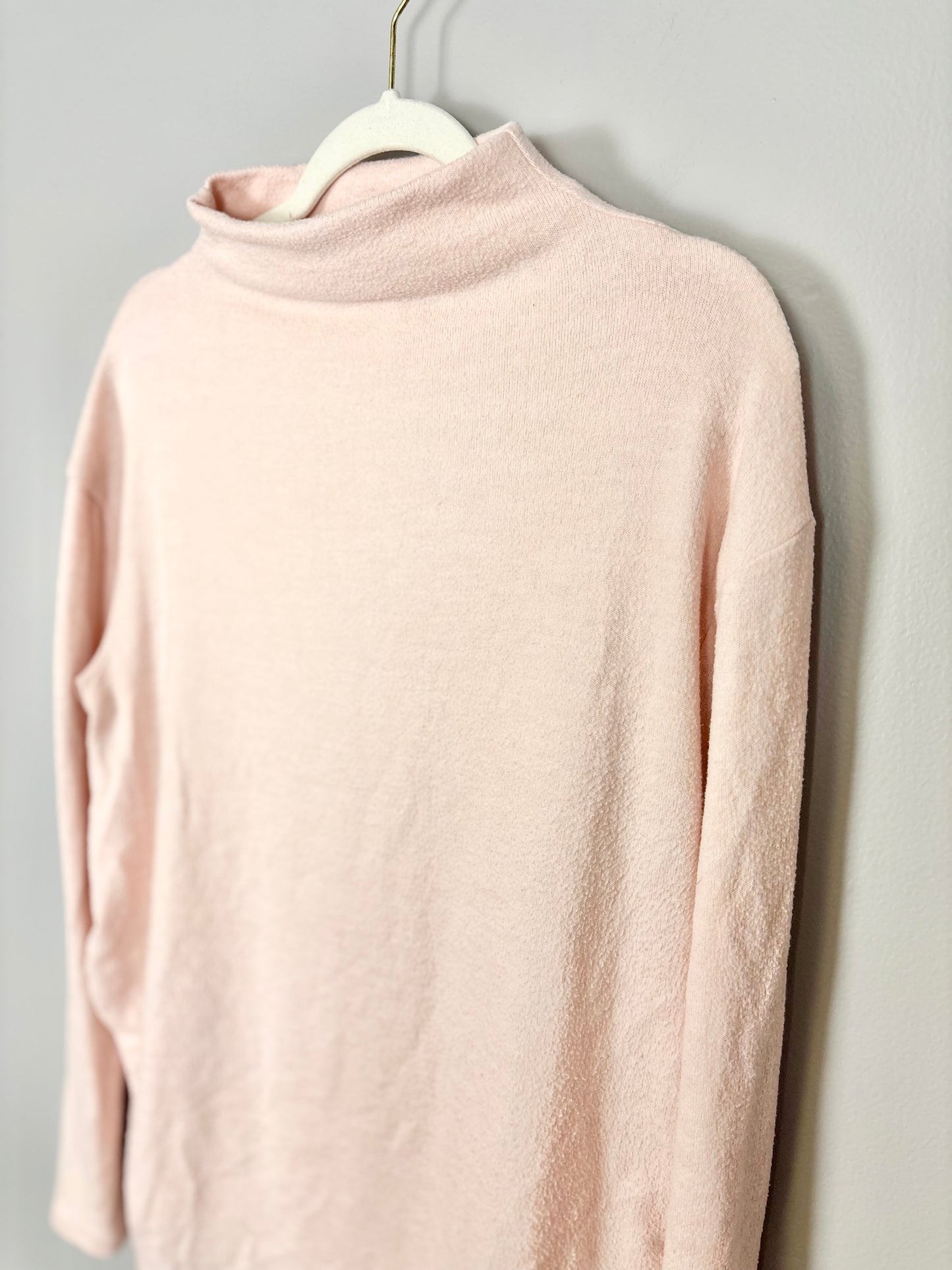 L - H & M Light Pink Cowl Neck Sweater