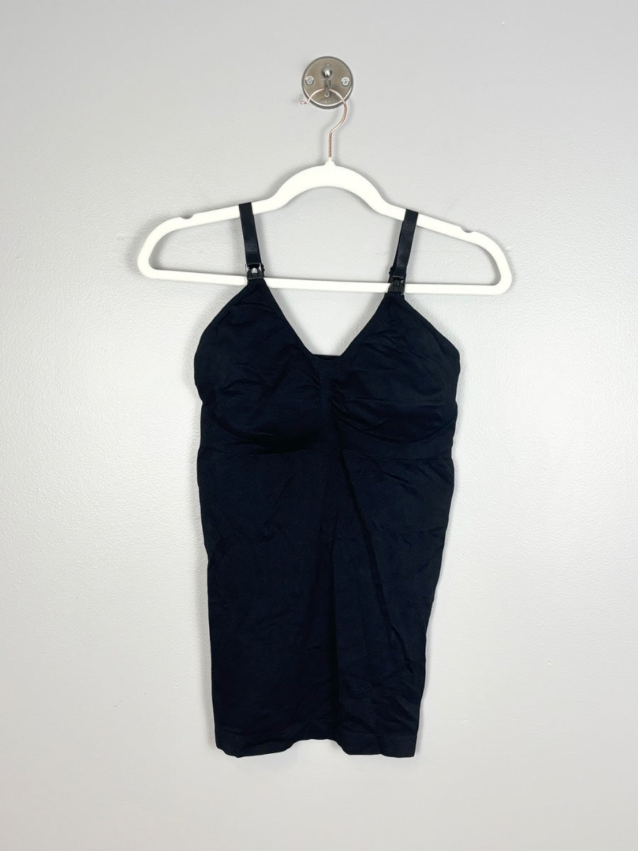 M - Black Ruched Nursing Camisole