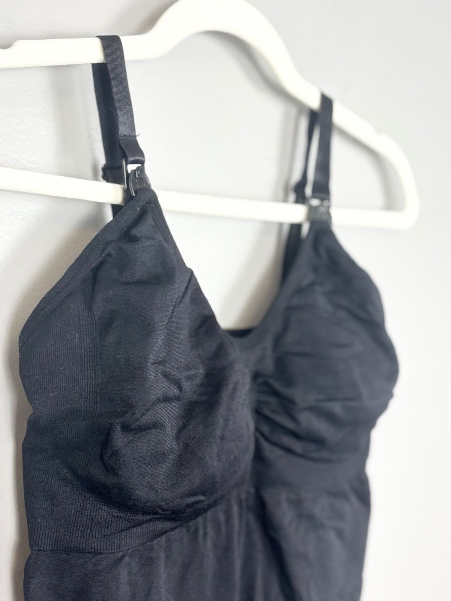 M - Black Ruched Nursing Camisole