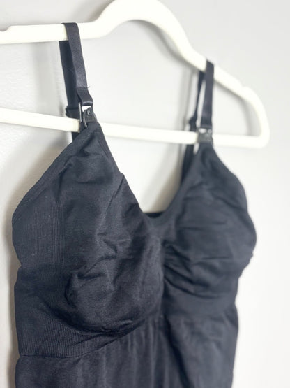 M - Black Ruched Nursing Camisole