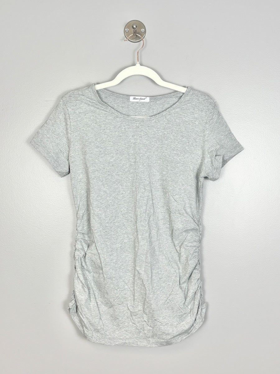M - Bearsland Grey Ruched Side Tee