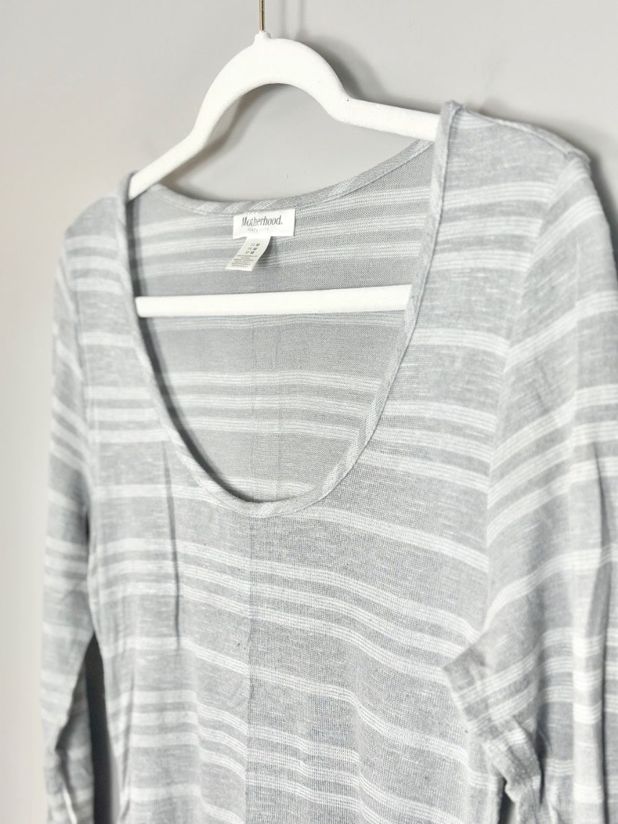 M - Motherhood Striped Scoop Neck Top