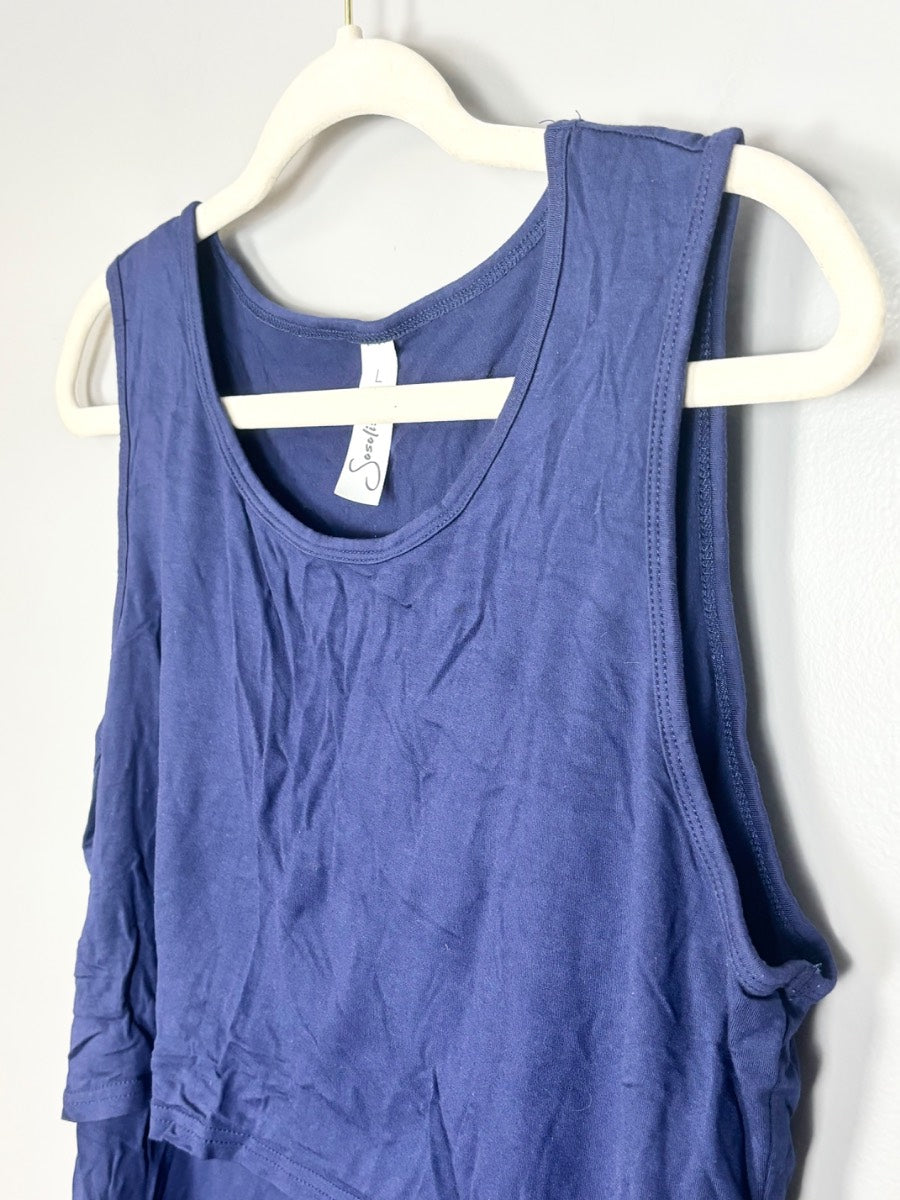 L - Sosolism Navy Nursing Tank