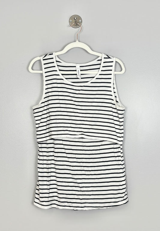 L - Sosolism Striped Nursing Tank