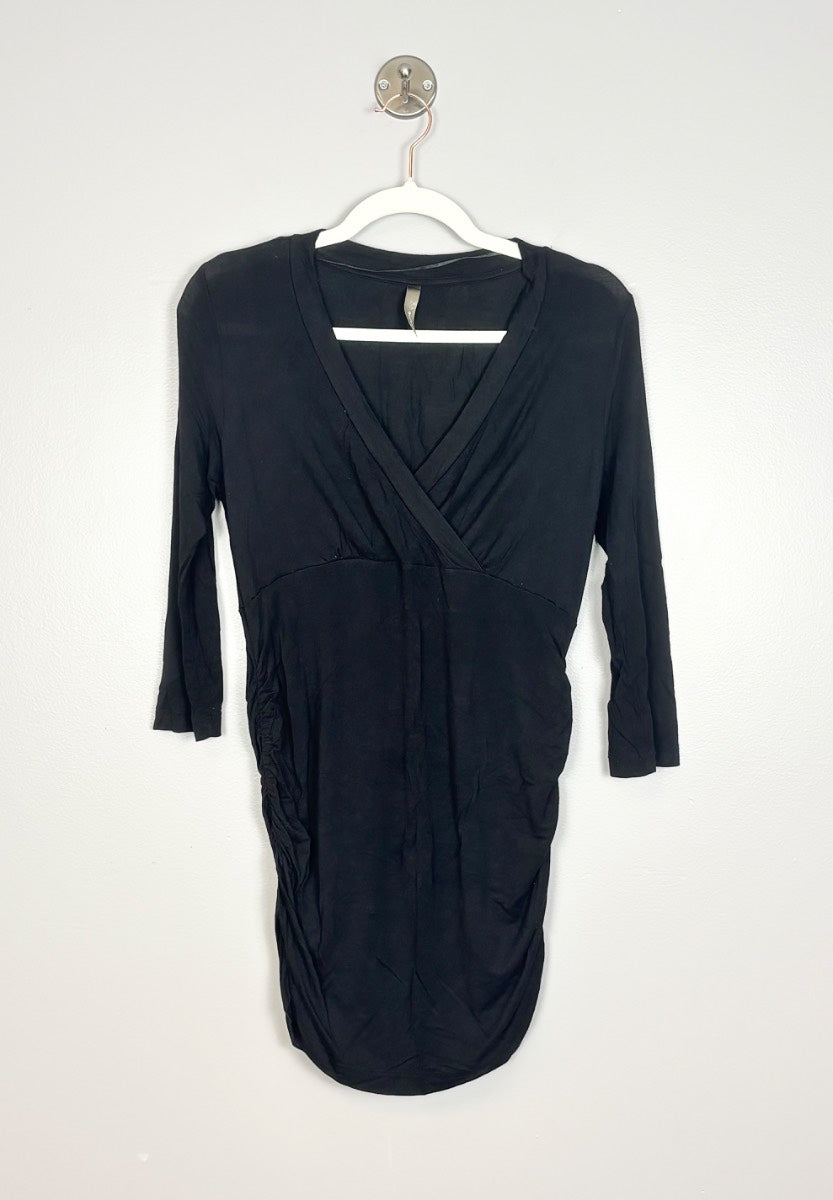 M - Thyme Black Wrap Shirt