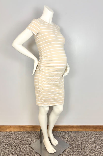 M - Old Navy Cream Stripe Bodycon Dress