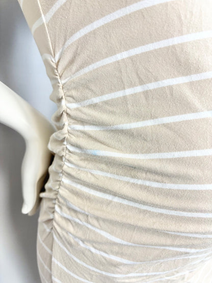 M - Old Navy Cream Stripe Bodycon Dress