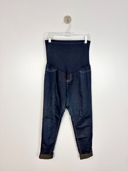 S - Liz Lange Dark Wash Straight Leg Jeans