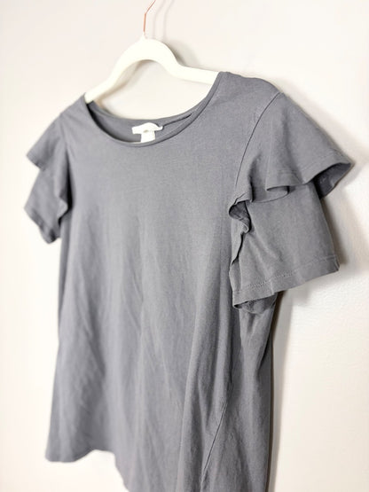 M - H & M Charcoal Ruffle Sleeve Tee