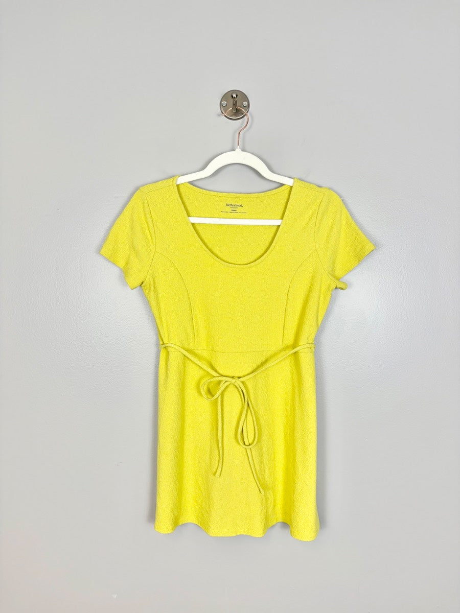 M - Motherhood Lemon Tie Waist Blouse