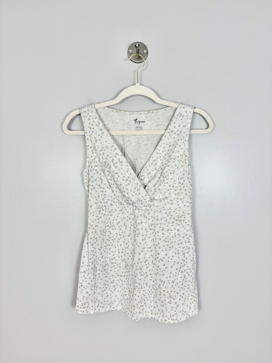 XS - Thyme Wrap Front Sleeveless Nursing Top