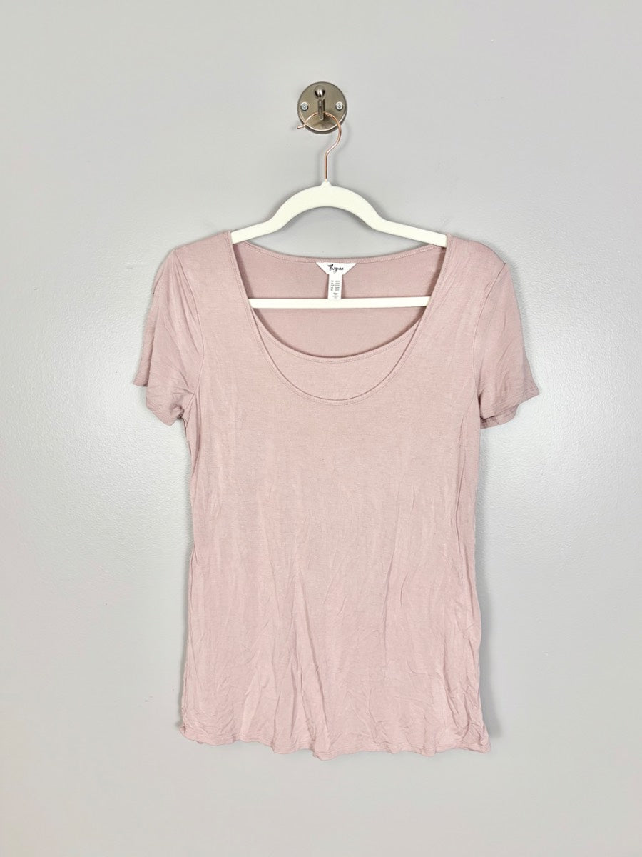 XS - Thyme Dusty Rose Scoop Neck Nursing Tee