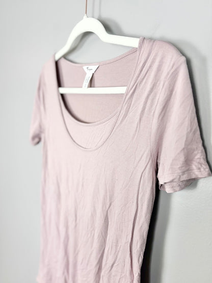 XS - Thyme Dusty Rose Scoop Neck Nursing Tee