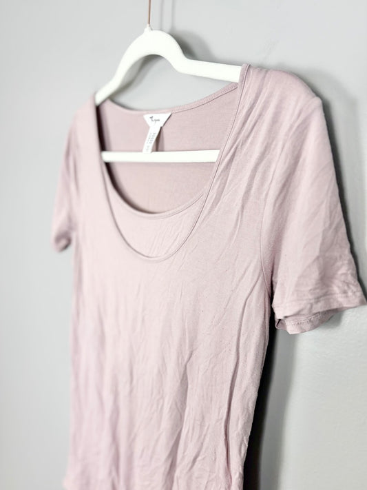 XS - Thyme Dusty Rose Scoop Neck Nursing Tee