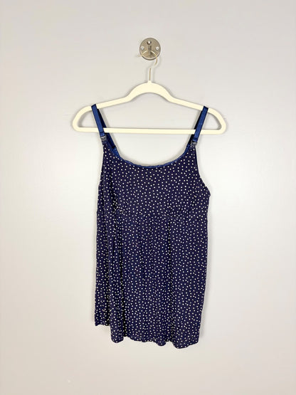 S - Thyme Navy Polka Dot Sleeveless Tank Nursing Tank