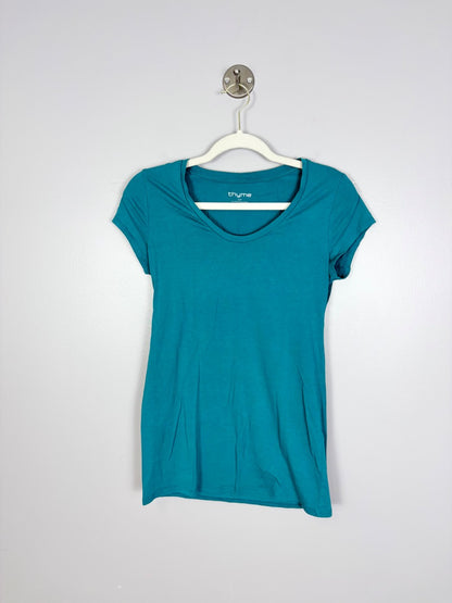 S - Thyme Teal V-neck Tee