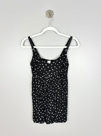 S - Thyme Black Polka Dot Nursing Tank