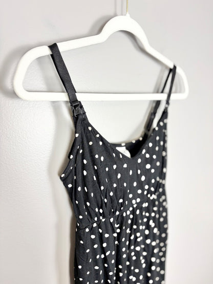S - Thyme Black Polka Dot Nursing Tank