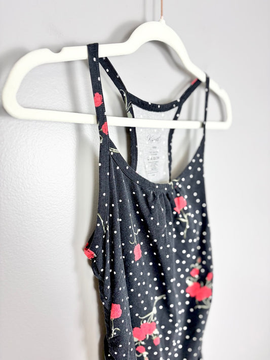 M - Kismet Black Floral Tank