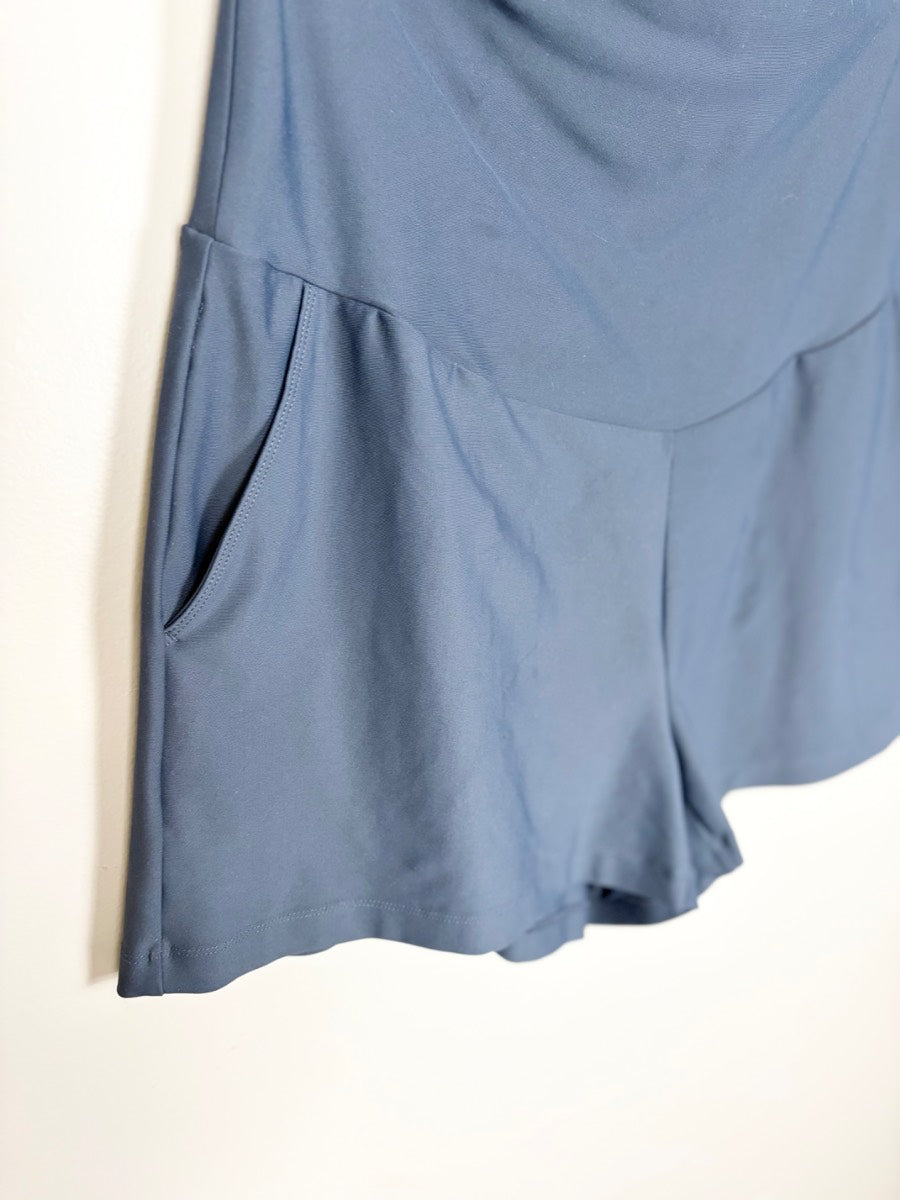 L - Old Navy Dusty Blue Maternity Shorts