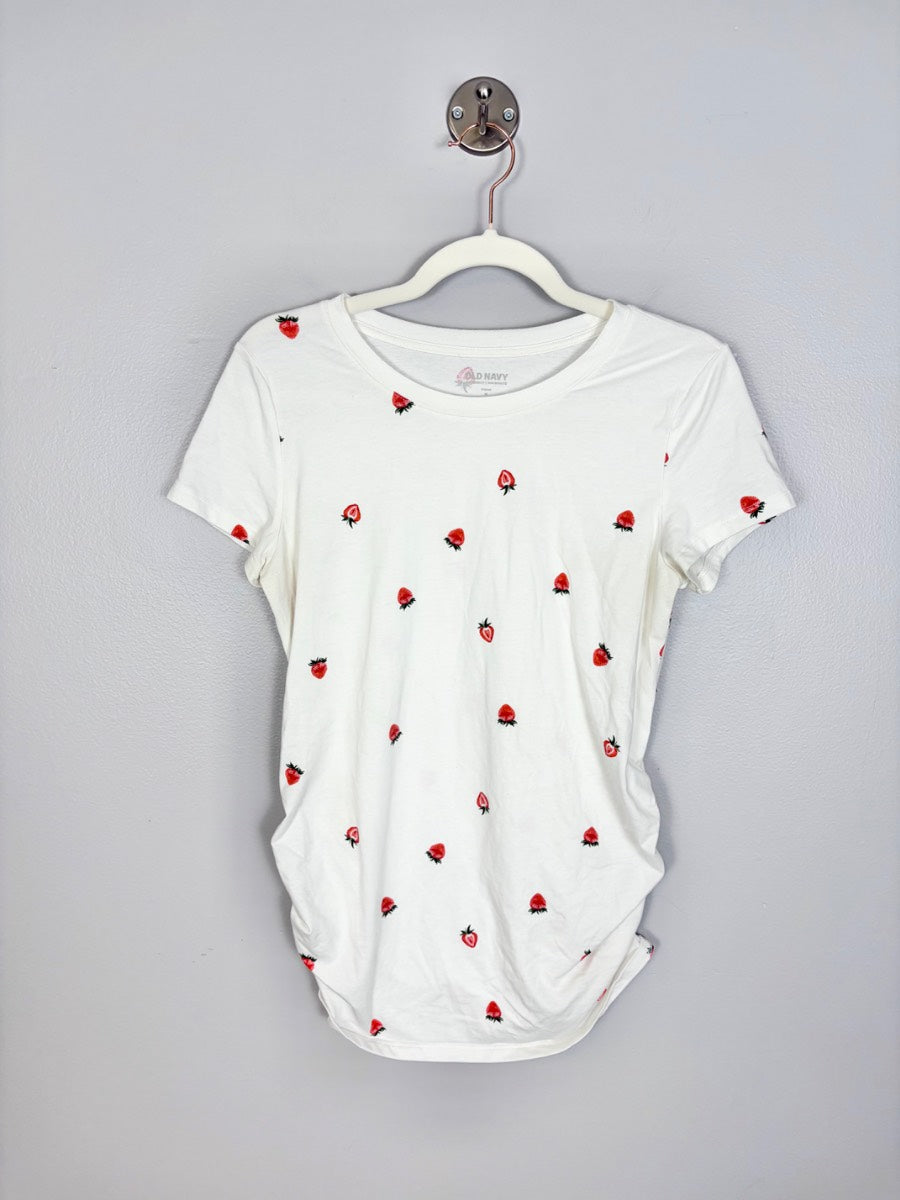 M - Old Navy Cream Strawberry Print Tee