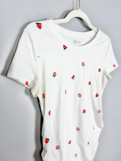 M - Old Navy Cream Strawberry Print Tee