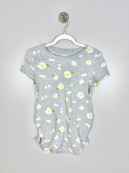 M - Old Navy Heather Grey Daisies Tee