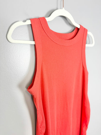 L - Old Navy Coral Ribbed Tank Top