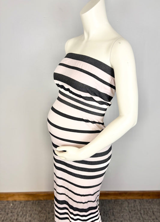 XS - Ardene Blush Stripe Strapless Bodycon Dress