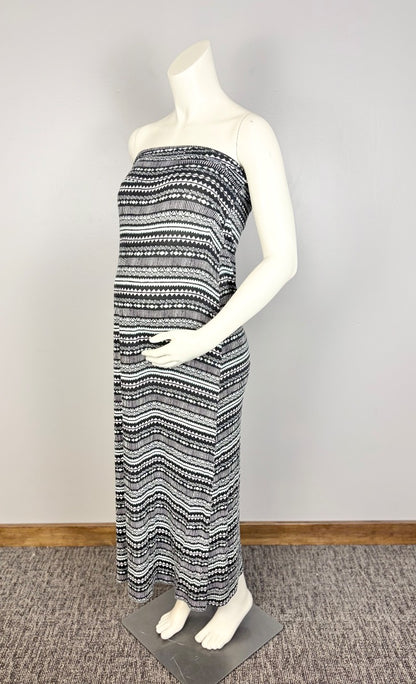 L - Empyre Black Tribal Print Strapless Tube Dress/Skirt