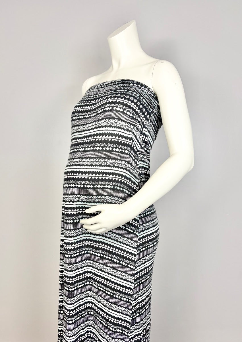 L - Empyre Black Tribal Print Strapless Tube Dress/Skirt