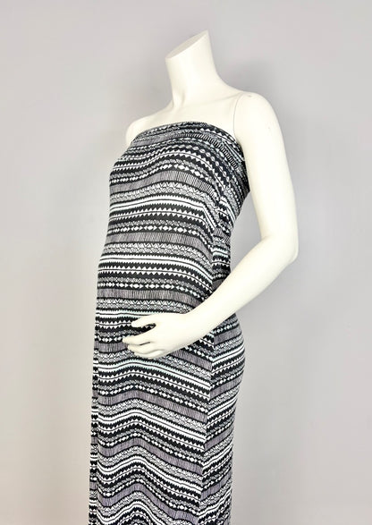 L - Empyre Black Tribal Print Strapless Tube Dress/Skirt