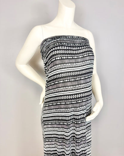 L - Empyre Black Tribal Print Strapless Tube Dress/Skirt