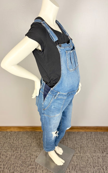 L - Indigo Blue Medium Wash Denim Overalls