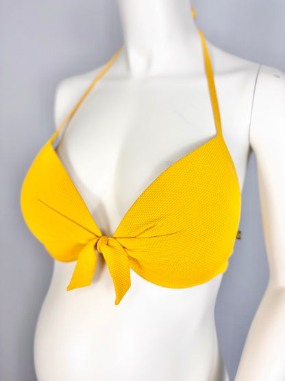 L - La Vie En Rose Marigold Tie-front Bikini Top